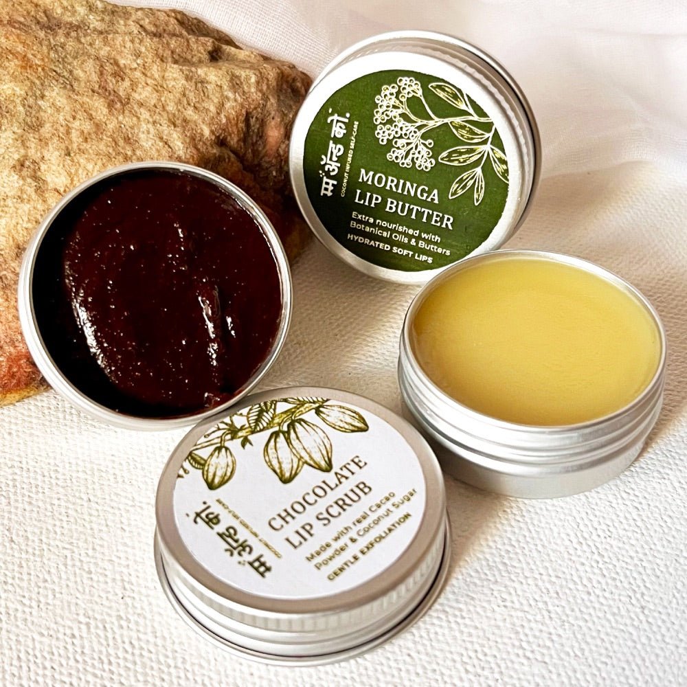 Lips Best Friends Pack - Moringa Lip Butter + Chocolate Lip Scrub | Verified Sustainable by Brown Living™