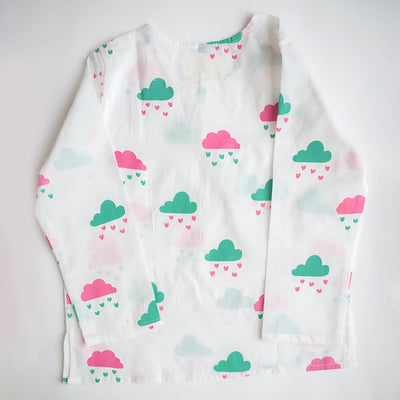 Little Clouds - Unisex Kids Cotton Nightwear – Kids Pyjamas on Brown Living™. SKU: MITHNW - 040 - 1. Img 4.