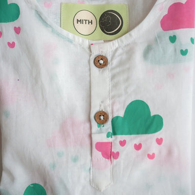 Little Clouds - Unisex Kids Cotton Nightwear – Kids Pyjamas on Brown Living™. SKU: MITHNW - 040 - 1. Img 5.