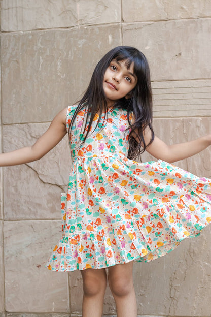 Little Sprout Dress I Twitter Print Cotton Dress – Kids Daywear Sets on Brown Living™. SKU: ZGCPA. Img 1.