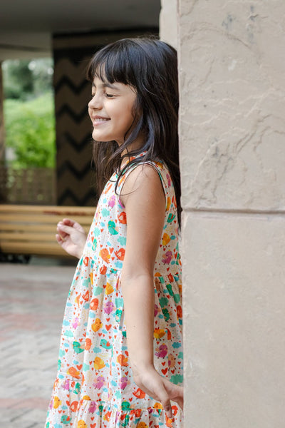 Little Sprout Dress I Twitter Print Cotton Dress – Kids Daywear Sets on Brown Living™. SKU: ZGCPA. Img 3.