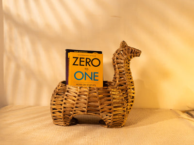 Llama Basket - Water Hyacinth Storage Baskets – Baskets & Boxes on Brown Living™. SKU: 602W. Img 4.