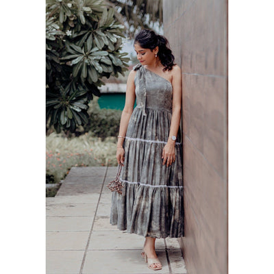 LoLo JoJo Tier Satin Dress | Stylish Flowy Party Wear Dress for Women – Womens Dress on Brown Living™. SKU: TMS0160-XS. Img 1.