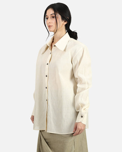 Long Collar Shirt – Modern Statement Collar Shirt for Effortless Style – Womens Shirt on Brown Living™. SKU: ACB2026008. Img 6.