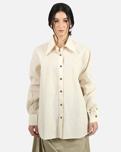 Long Collar Shirt – Modern Statement Collar Shirt for Effortless Style – Womens Shirt on Brown Living™. SKU: ACB2026008. Img 5.