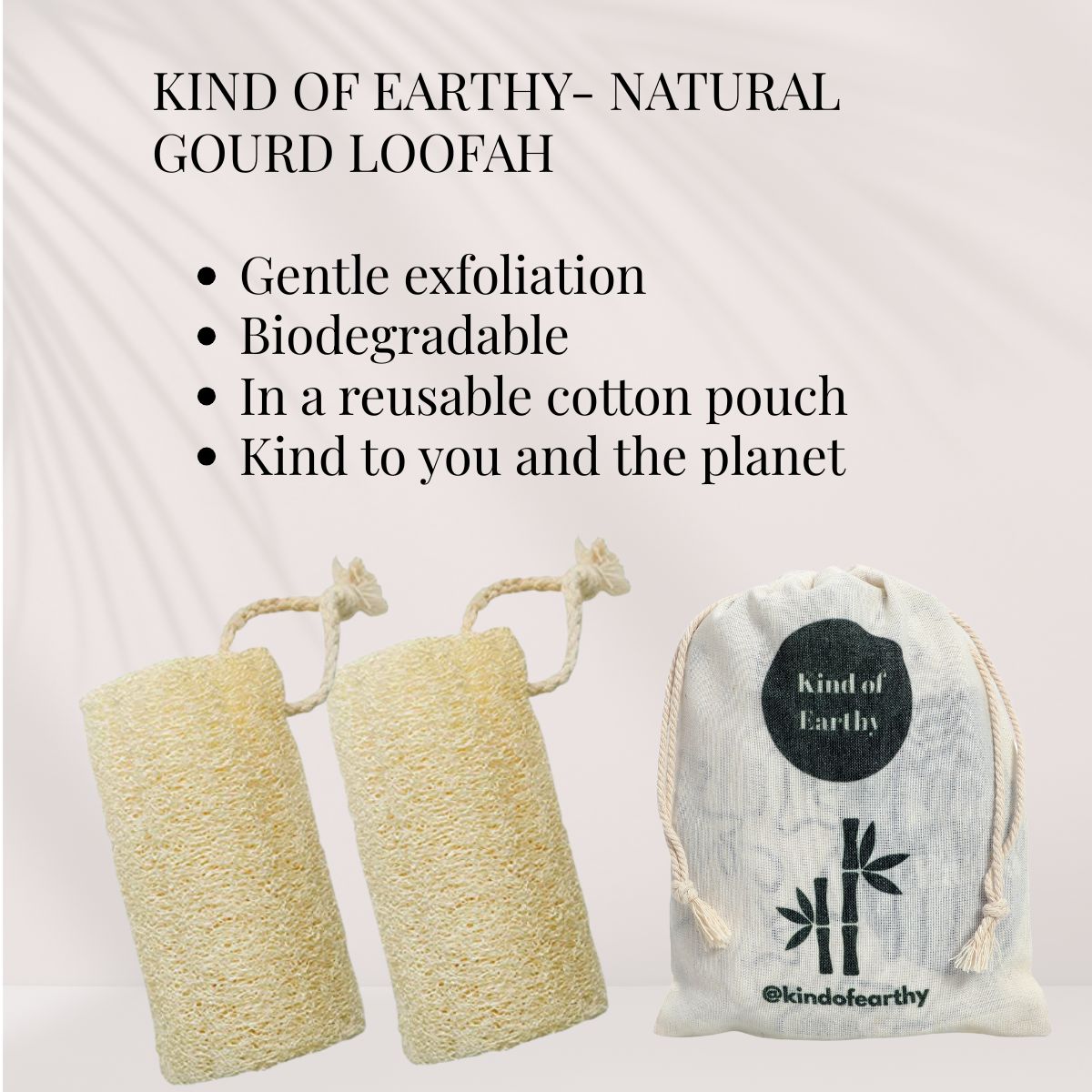 Long Natural Gourd Loofah (Pack of 2) | Plant Based Body Scrubber – Body Scrub on Brown Living™. SKU: KOE-015-LL-2. Img 3.
