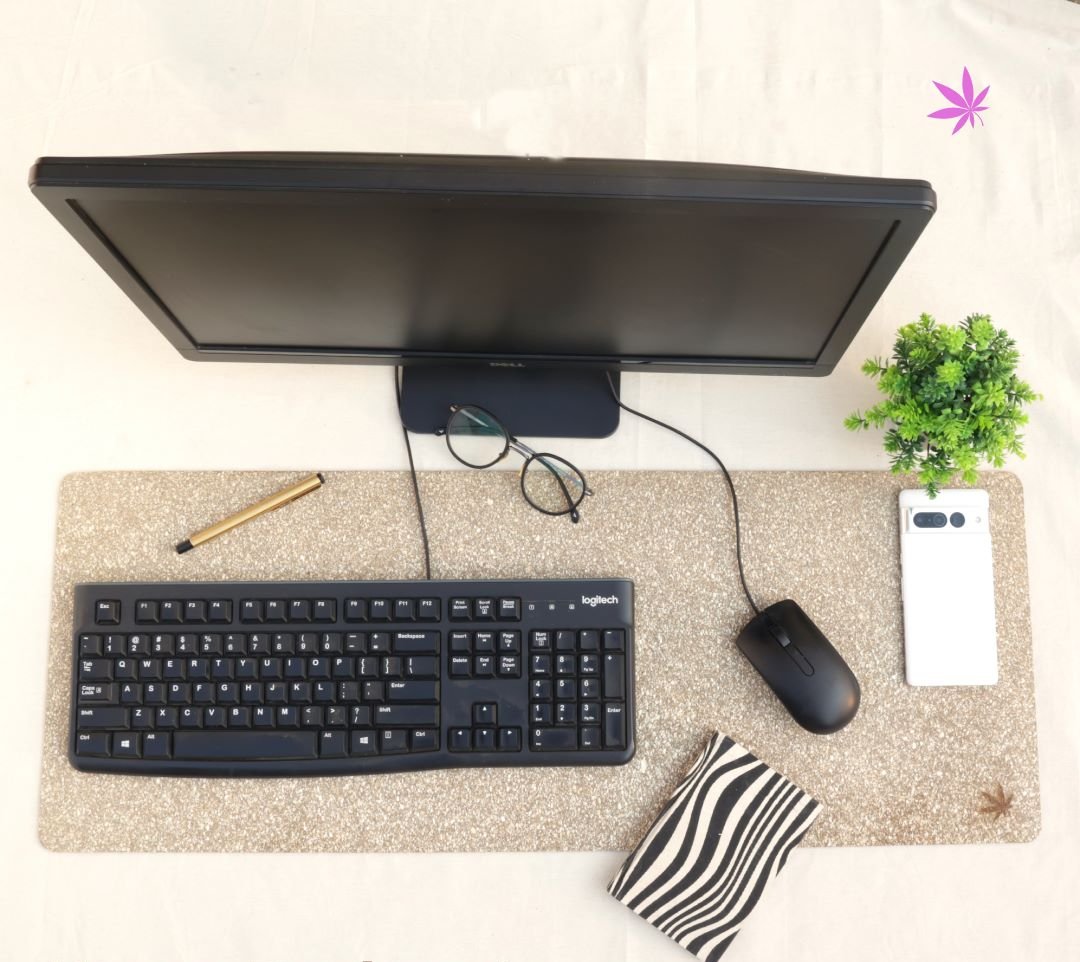 Long Rectangular Hemp Deskmat for Work Space | Verified Sustainable by Brown Living™