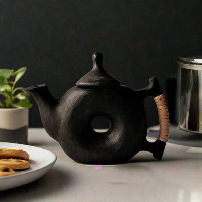 Longpi Black Pottery Chakra Teapot – Beverage Accessories on Brown Living™. SKU: SACHII011. Img 3.