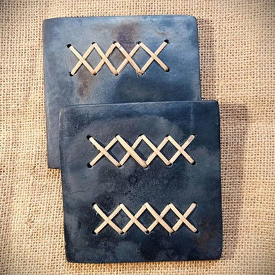 Longpi Black Pottery Coasters Square - Set of 2 – Coasters on Brown Living™. SKU: SACHII001SS. Img 1.