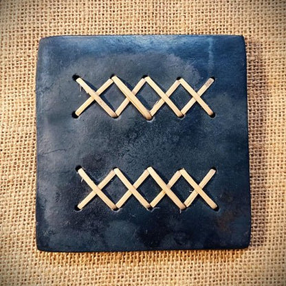 Longpi Black Pottery Coasters Square - Set of 2 | Verified Sustainable by Brown Living™