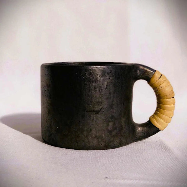 Longpi Black Pottery Coffee Mug Small - Round | Verified Sustainable by Brown Living™