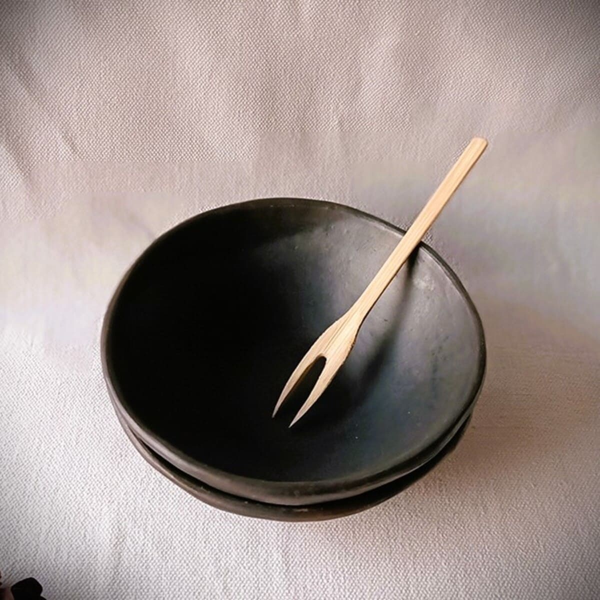 Longpi Black Pottery Soup Bowl – Dinner Set by Terracotta by Sachii available on Brown Living™. . SKU: SACHII019. Img 3.