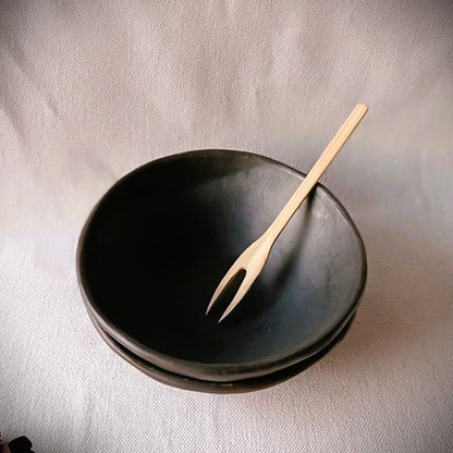 Longpi Black Pottery Soup Bowl – Dinner Set by Terracotta by Sachii available on Brown Living™. . SKU: SACHII019. Img 3.