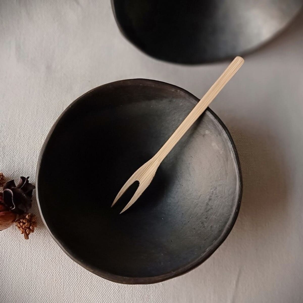 Longpi Black Pottery Soup Bowl – Dinner Set by Terracotta by Sachii available on Brown Living™. . SKU: SACHII019. Img 1.