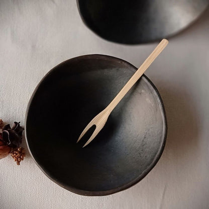 Longpi Black Pottery Soup Bowl – Dinner Set by Terracotta by Sachii available on Brown Living™. . SKU: SACHII019. Img 1.
