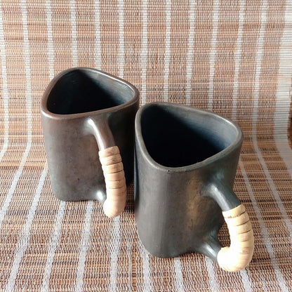 Longpi Black Pottery Trikon Coffee Mug - Large – Mugs on Brown Living™. SKU: SACHII017T. Img 4.