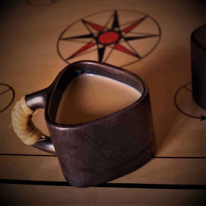 Longpi Black Pottery Trikon Coffee Mug - Small | Verified Sustainable by Brown Living™