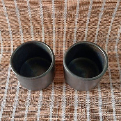 Longpi Black Pottery Tumblers Small - Set of 2 | Verified Sustainable by Brown Living™