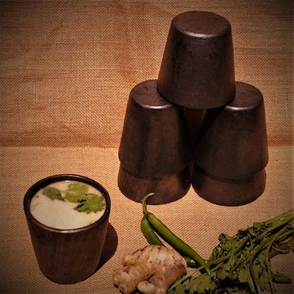 Longpi Black Pottery Tumblers - Trapezium Small - Set of 2 | Verified Sustainable by Brown Living™