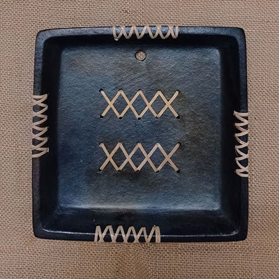 Longpi Black Pottery Wall Plate - Square – Wall Decor on Brown Living™. SKU: SACHII030. Img 1.