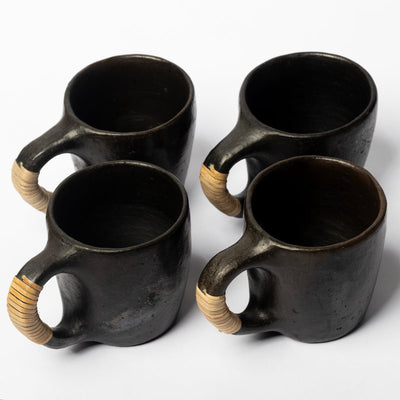 Longpi Oval Chai Coffee Cup | Cane Handle Handmade Cup – Cups & Saucers on Brown Living™. SKU: OCT-16. Img 4.
