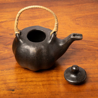 Longpi Pumpkin Kettle With Cane Handle | 650ml – Kitchen Tools on Brown Living™. SKU: OCT-03. Img 4.