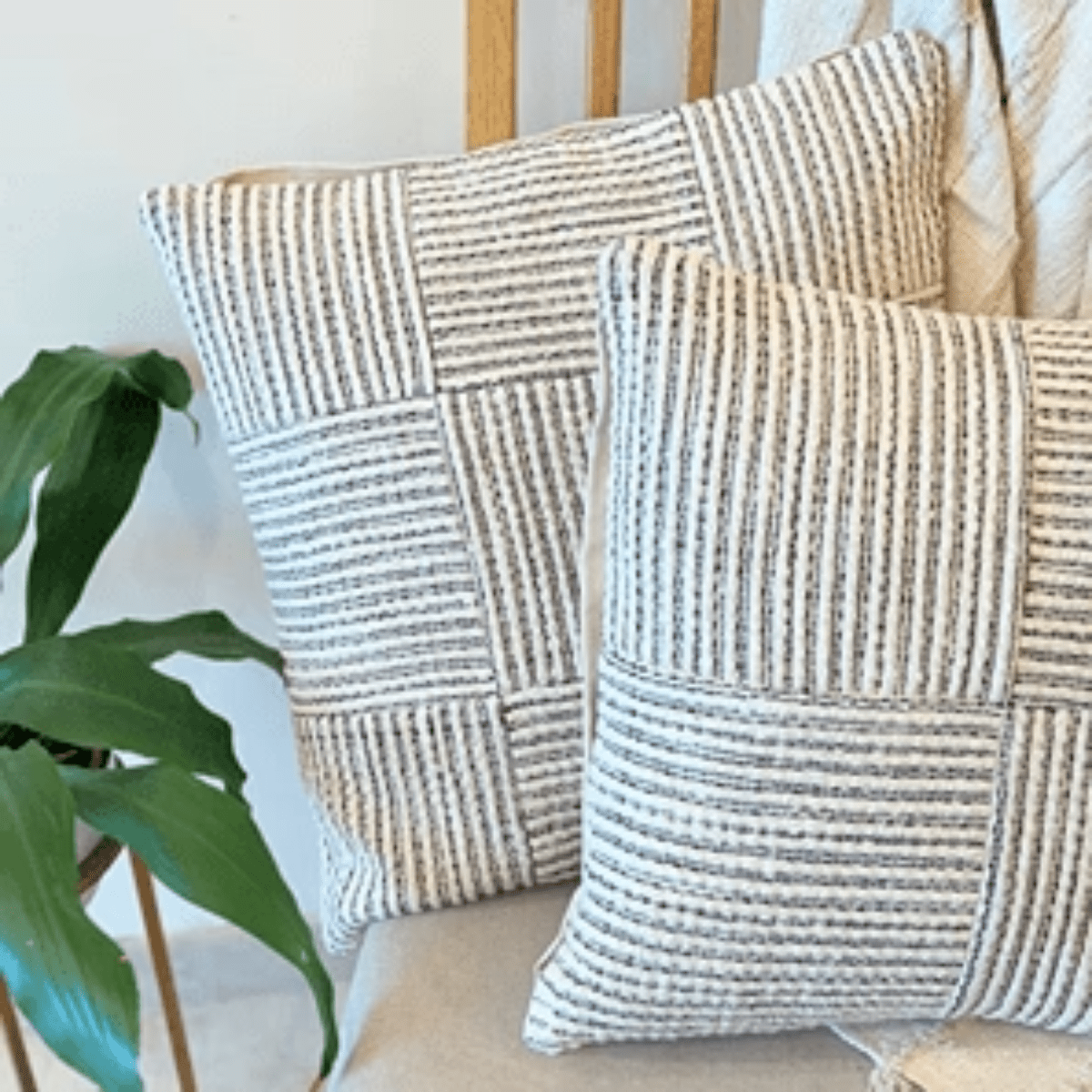 Loom Grid Cushion Cover Cotton Textured Decorative Cover – Covers & Inserts on Brown Living™. SKU: LGDSHPILOW. Img 6.