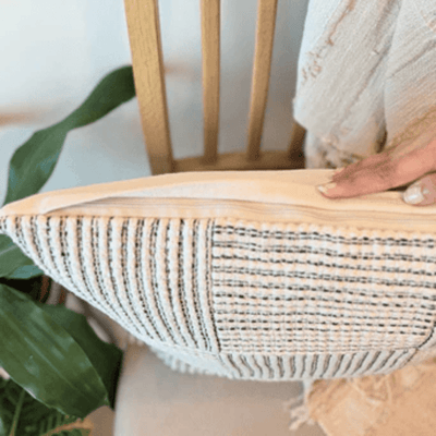 Loom Grid Cushion Cover Cotton Textured Decorative Cover – Covers & Inserts on Brown Living™. SKU: LGDSHPILOW. Img 8.