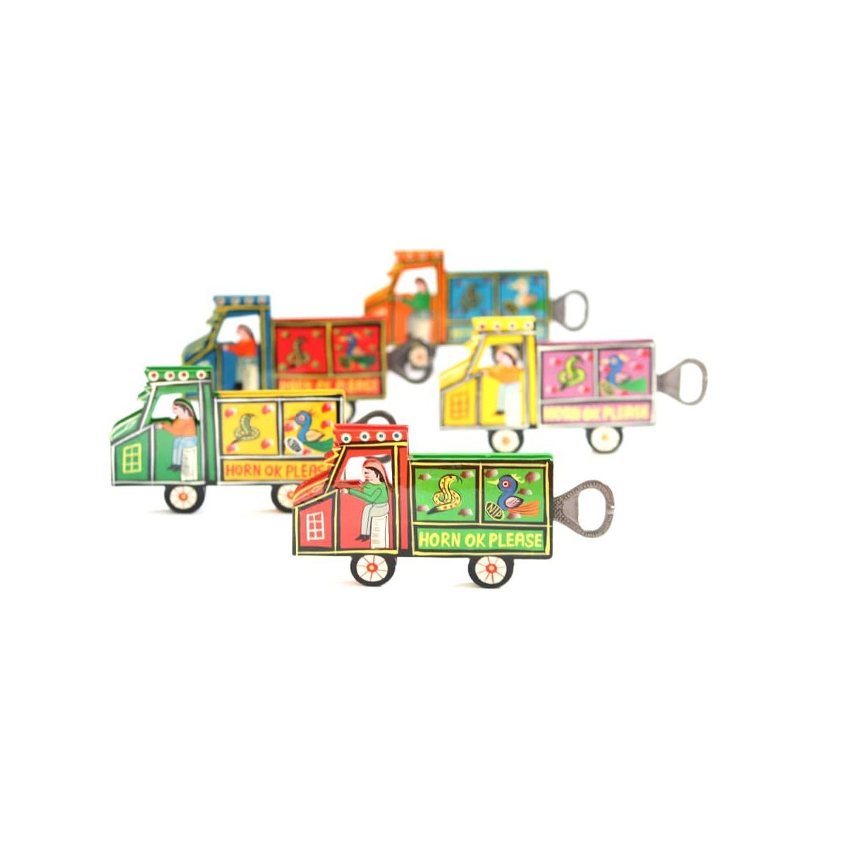 Lorry Bottle Opener With Fridge Magnet | Red & Green Metal – Art & Craft Supplies on Brown Living™. SKU: CD-HOM-BO-RED-LOR. Img 2.