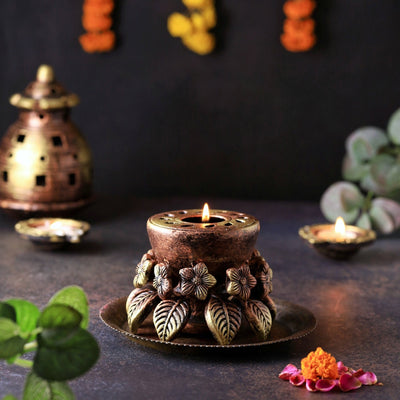 Lotus Akand Jyot – Traditional Festival Lighting – Home Decor on Brown Living™. SKU: D27. Img 4.