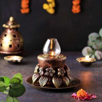 Lotus Akand Jyot – Traditional Festival Lighting – Home Decor on Brown Living™. SKU: D27. Img 3.