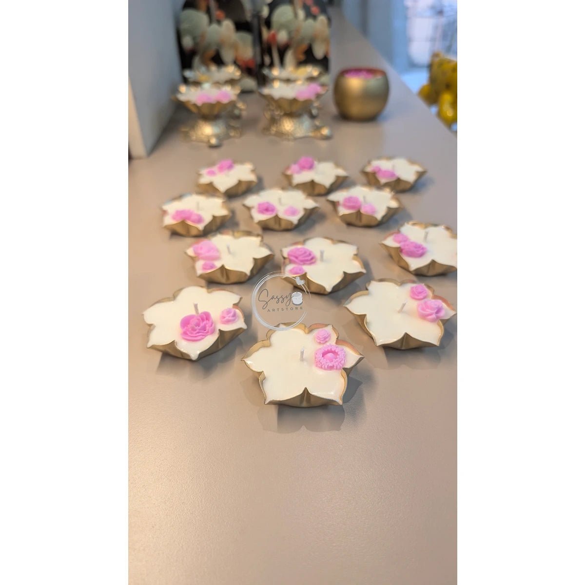 Lotus Bloom Aroma Candle 2.7 Inch | Floral Decorative Candle – Candles & Fragrances on Brown Living™. SKU: SSAS-37-LAVR. Img 3.