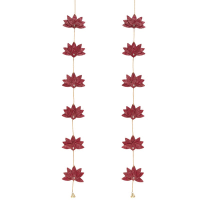 Lotus Handcrafted Bamboo Door Hanging for Decor - Set of 2 – Home Decor on Brown Living™. SKU: BTDE - 697. Img 4.