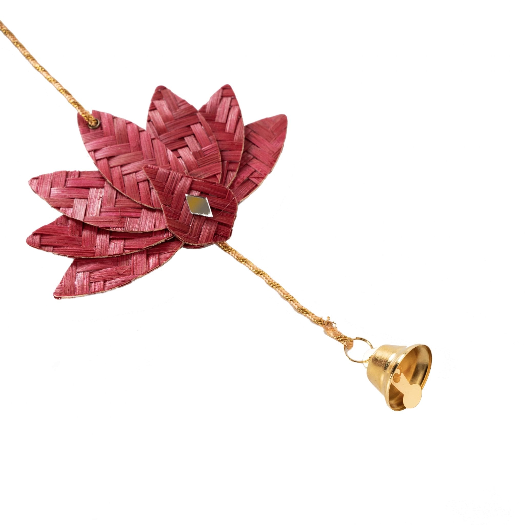 Lotus Handcrafted Bamboo Door Hanging for Decor - Set of 2 – Home Decor on Brown Living™. SKU: BTDE - 697. Img 2.