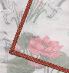 Lotus Print Cotton Dohar | Soft Summer Blanket – Bedding on Brown Living™. SKU: EE-LD-DD. Img 3.