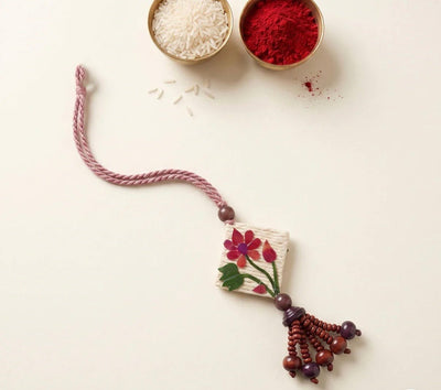 Lotus rakhi and Lumba - Set of 2 – Rakhi on Brown Living™. SKU: GRERA09. Img 2.