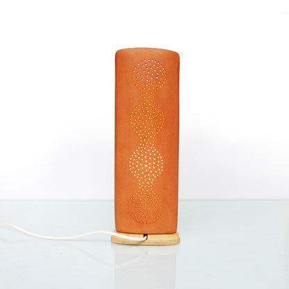 Trigo Terracotta Table Light with Wooden Base | Verified Sustainable by Brown Living™