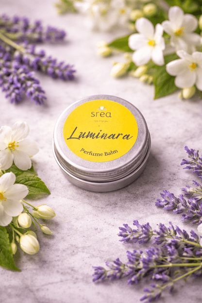 Luminara Perfume Balm | Long - Lasting Solid Fragrance – Perfume on Brown Living™. SKU: SN-PB-LM-10. Img 2.