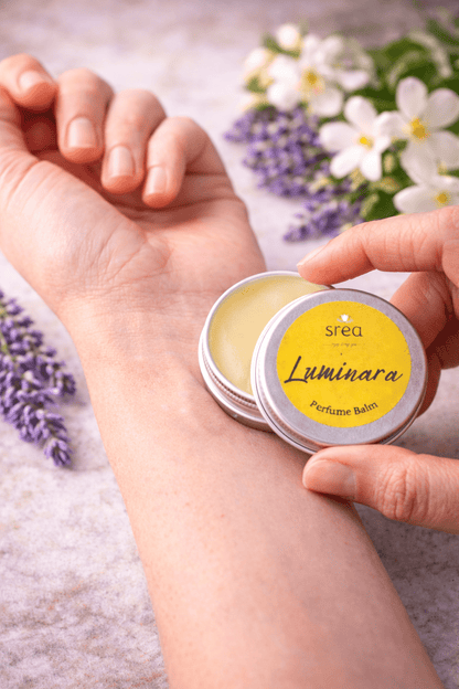Luminara Perfume Balm | Long - Lasting Solid Fragrance – Perfume on Brown Living™. SKU: SN-PB-LM-10. Img 3.