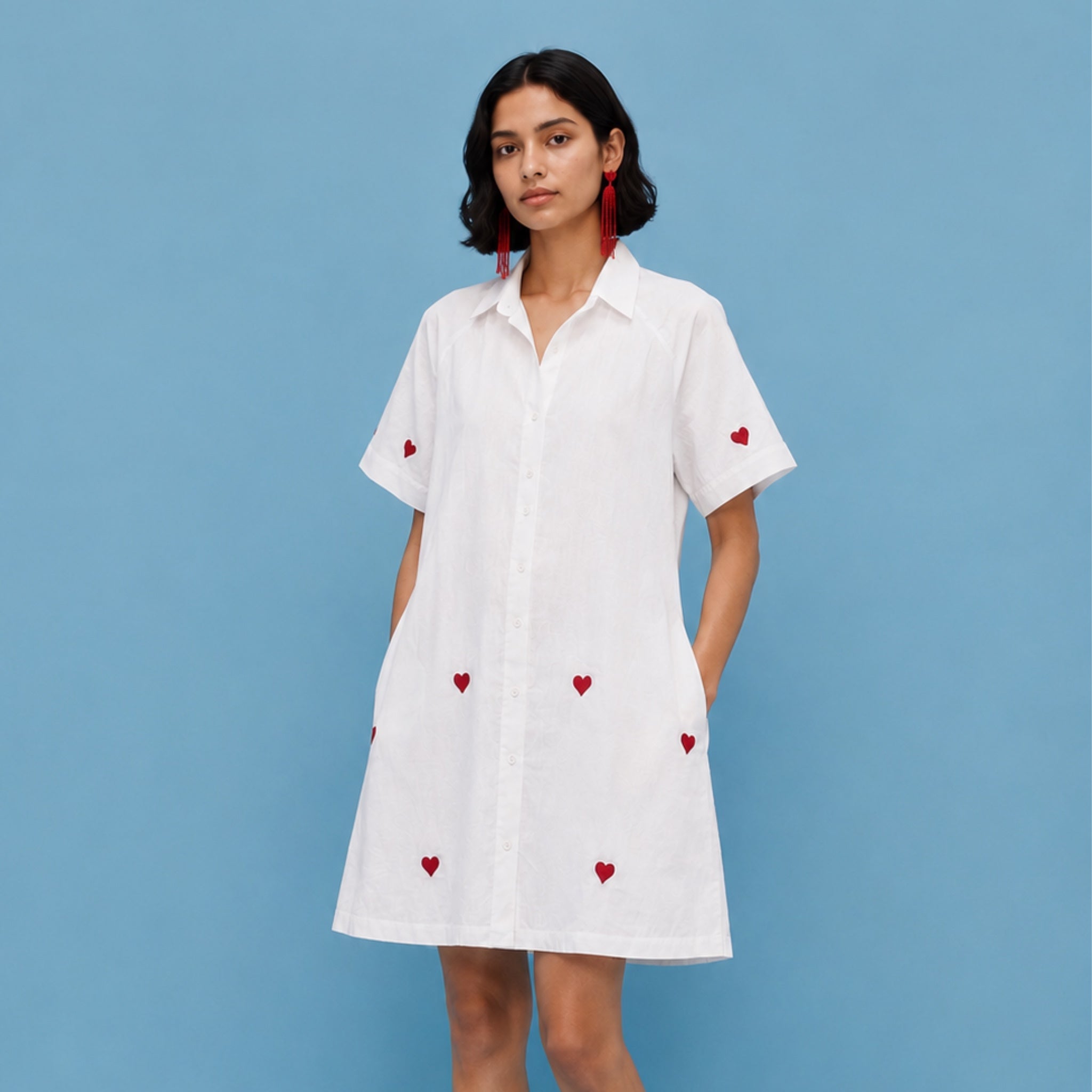 Luna – Organic Cotton Mini Dress – Womens Dress on Brown Living™. SKU: ER-LUNA-DRS-XS-001. Img 4.