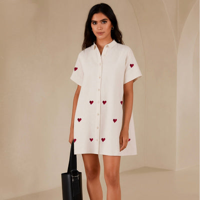 Luna – Organic Cotton Mini Dress – Womens Dress on Brown Living™. SKU: ER - LUNA - DRS - XS - 001. Img 1.