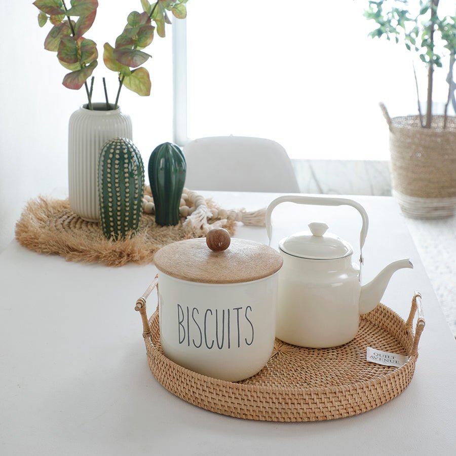 Lusaka Rattan Tray – Handmade Natural Serving & Decor Tray – Home Decor on Brown Living™. SKU: LusakaTray. Img 3.