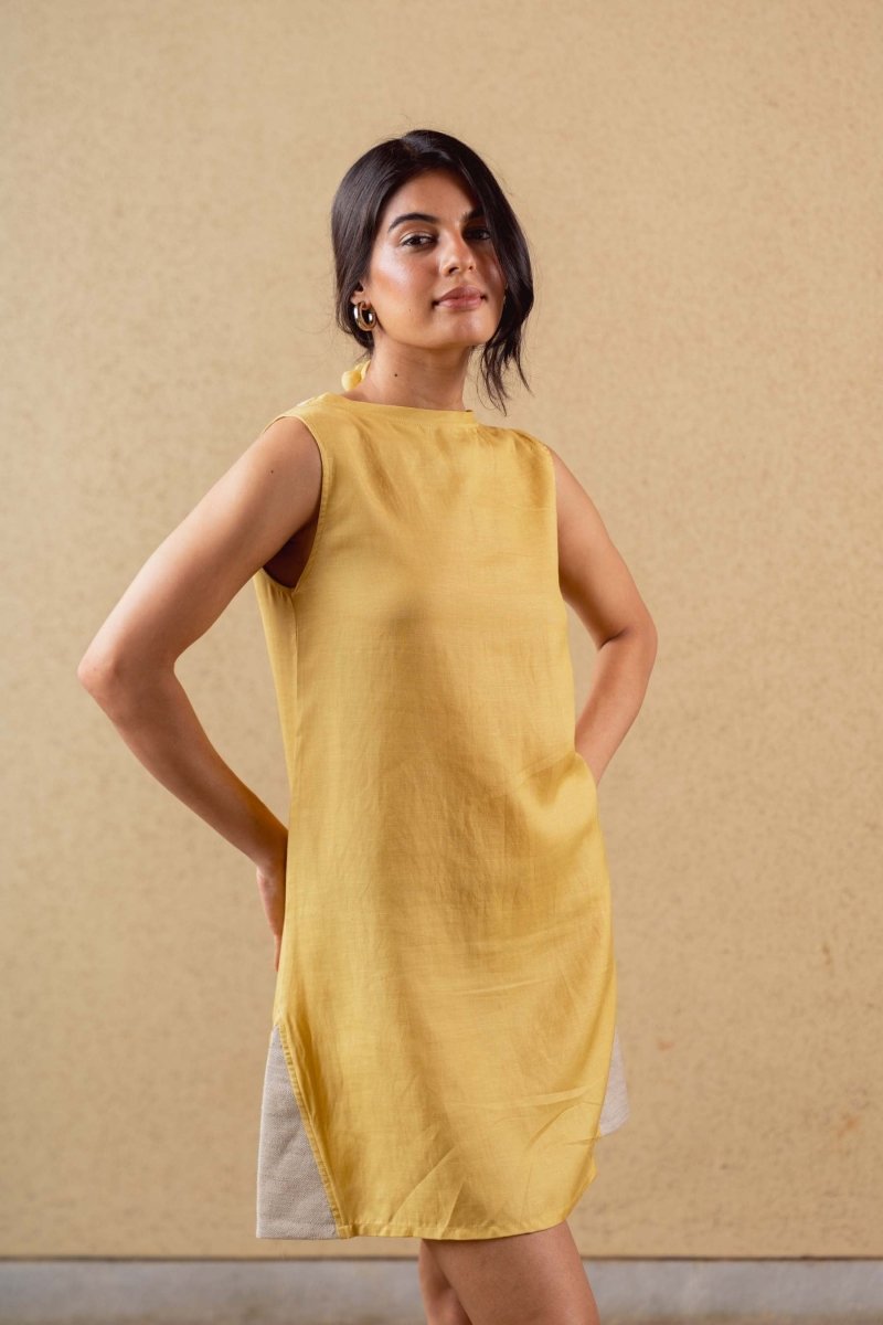 Lush Reversible Dress - Mustard - Hemp Tencel | Verified Sustainable by Brown Living™