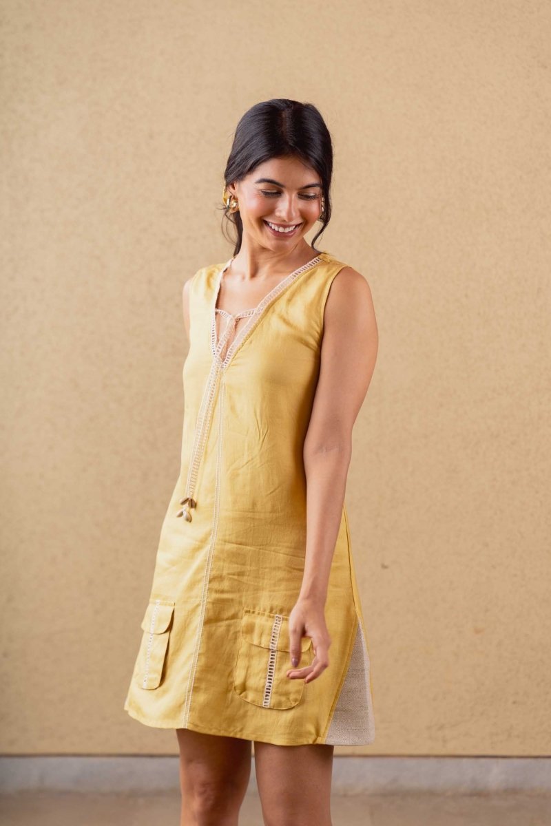 Lush Reversible Dress - Mustard - Hemp Tencel | Verified Sustainable by Brown Living™