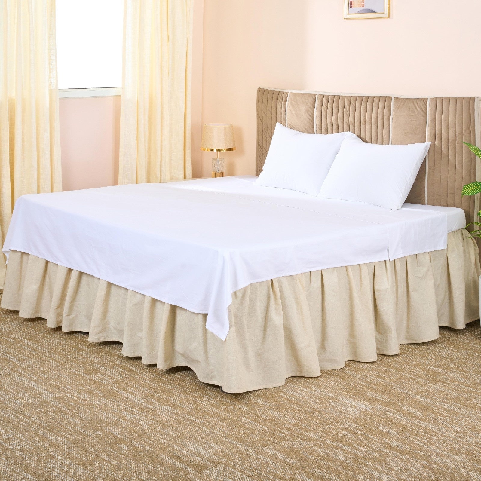 Luxury Organic Sateen Fitted Sheet Set | Soft Breathable Organic Cotto – Bed Linens on Brown Living™. SKU: SHSS2512-03_FittedQN. Img 1.