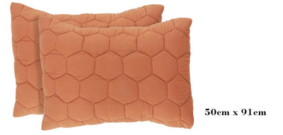 Luxury Rust Cotton Satin Razai | Soft Lightweight Quilt 200 GSM – Bed Linens on Brown Living™. SKU: RSP-01. Img 6.