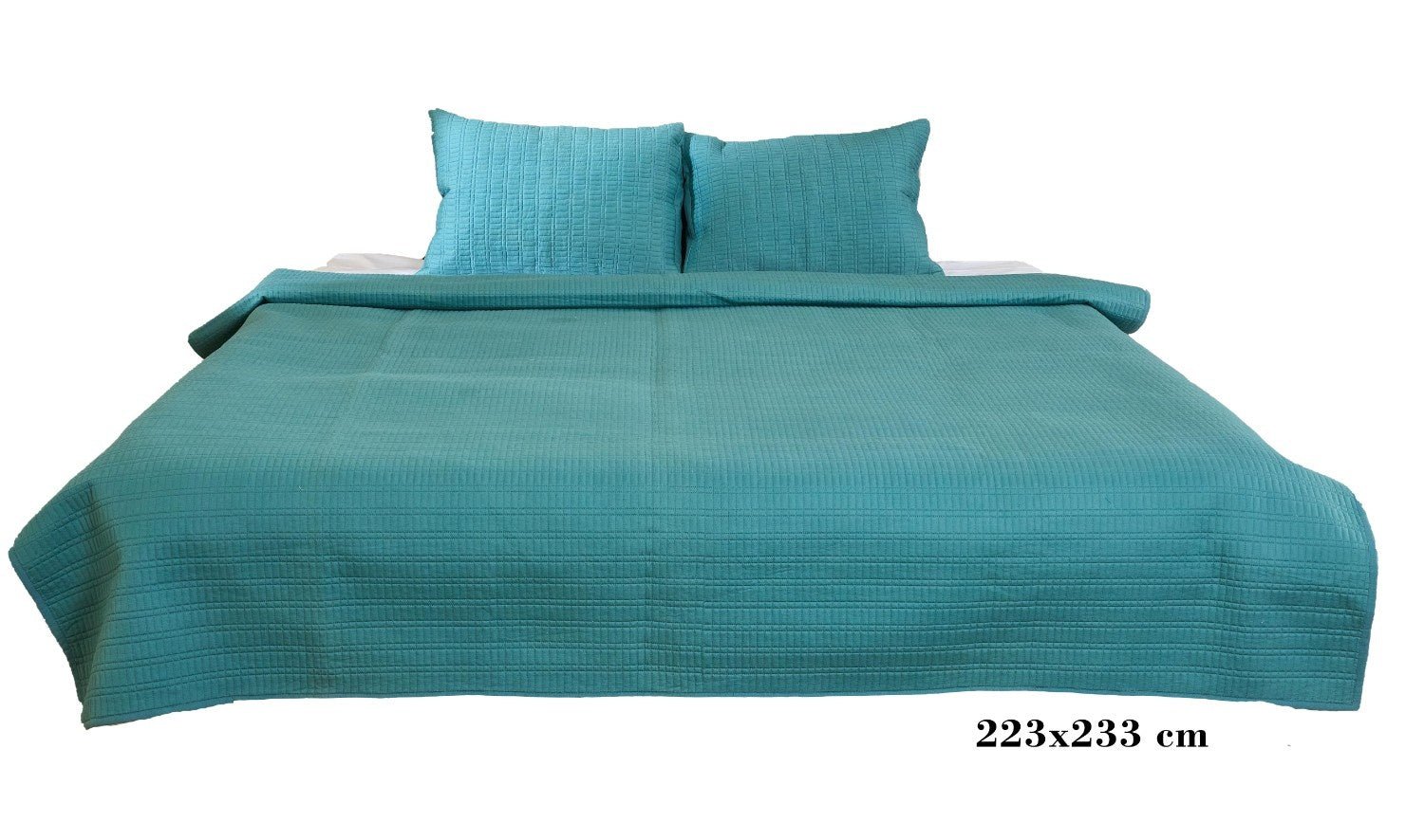 Luxury Teal Cotton Satin Razai | Soft Lightweight Quilt 200 GSM – Bed Linens on Brown Living™. SKU: TEE2517-B-2N. Img 3.