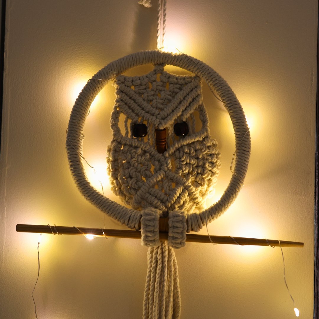 Macrame Owl Wall Hanging | Verified Sustainable by Brown Living™