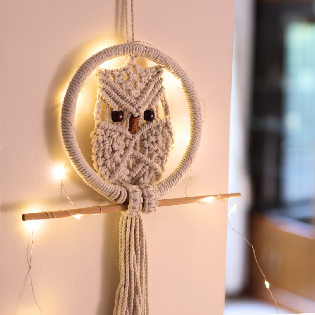 Macrame Owl Wall Hanging | Verified Sustainable by Brown Living™