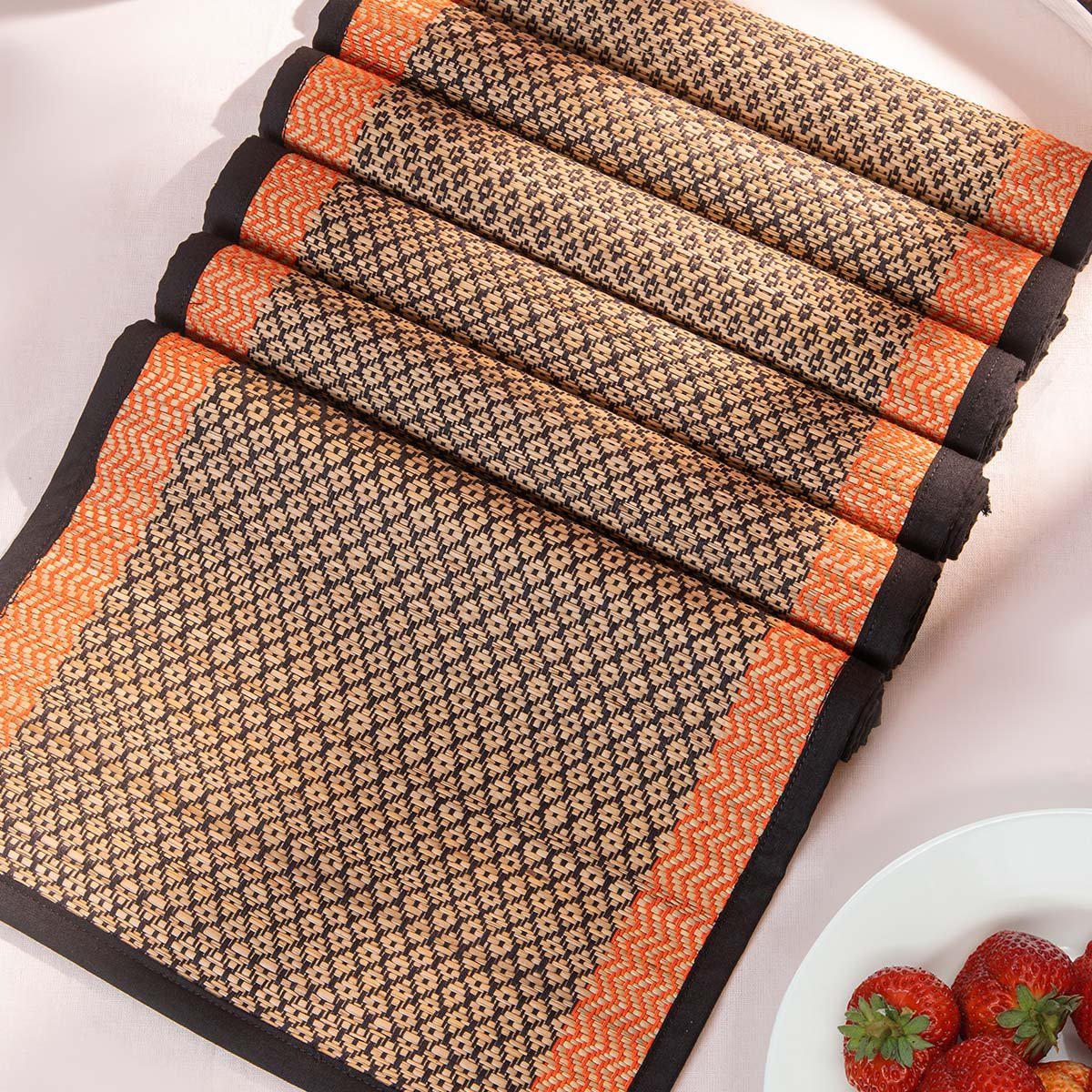 Madurkathi Diamond Placemats (Set of 6) – Table Linens on Brown Living™. SKU: MKDMAT004D-n. Img 10.